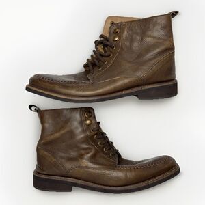Size 9 - Silver Street London Men’s Brown Leather Moc Toe Boots